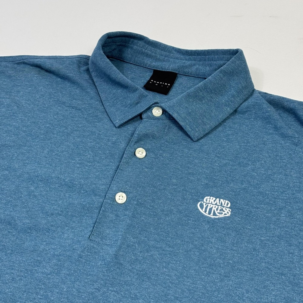 Dunning Golf Polo Shirt Mens 2XL Blue Heather Grand Cypress Performance‎